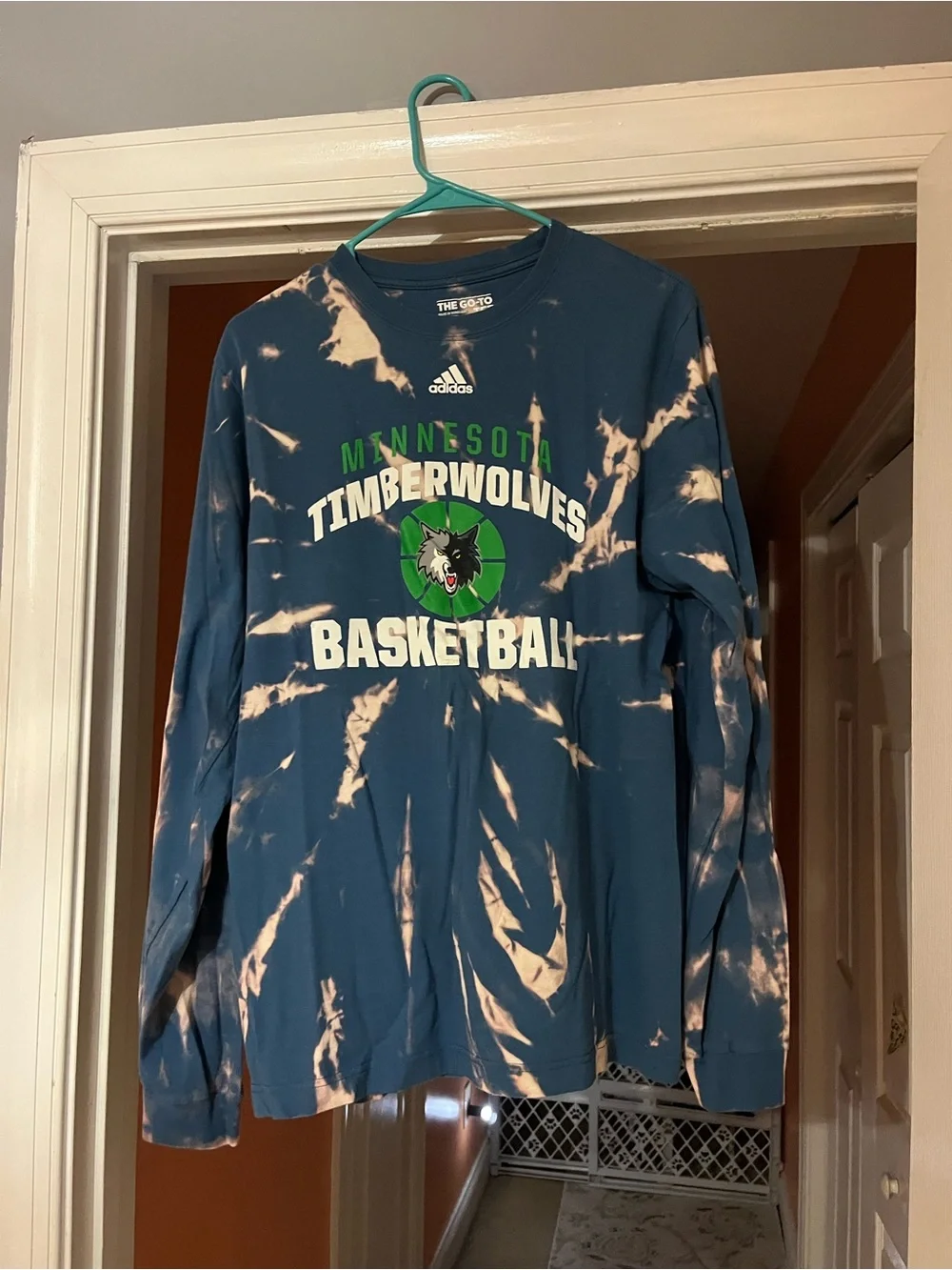 adidas Blue Tie-Dye Minnesota Timberwolves Long Sleeve Tee